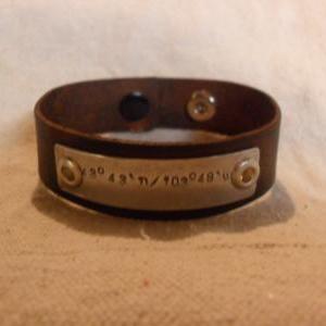 Men's Leather Bracelet Longitude..