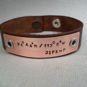 Personalized Leather Bracelet Custom Bracelet..