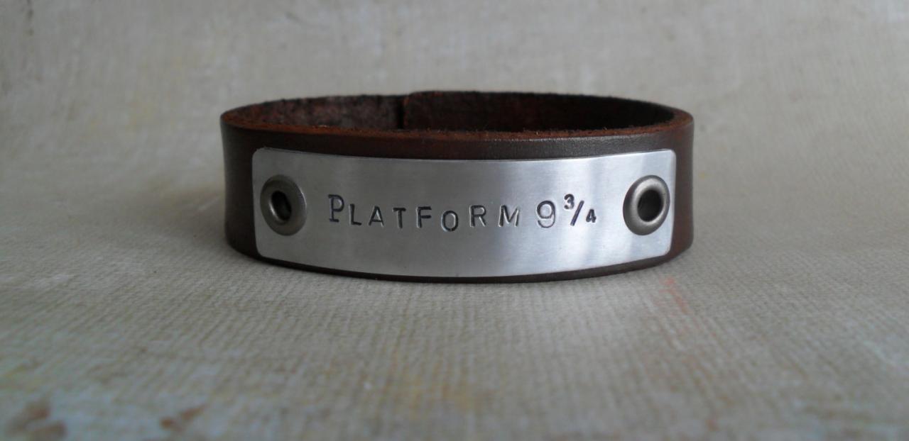 Personalized Harry Potter Platform 9 3/4 Men's Leather Bracelet Custom Women's Bracelet Unisex
