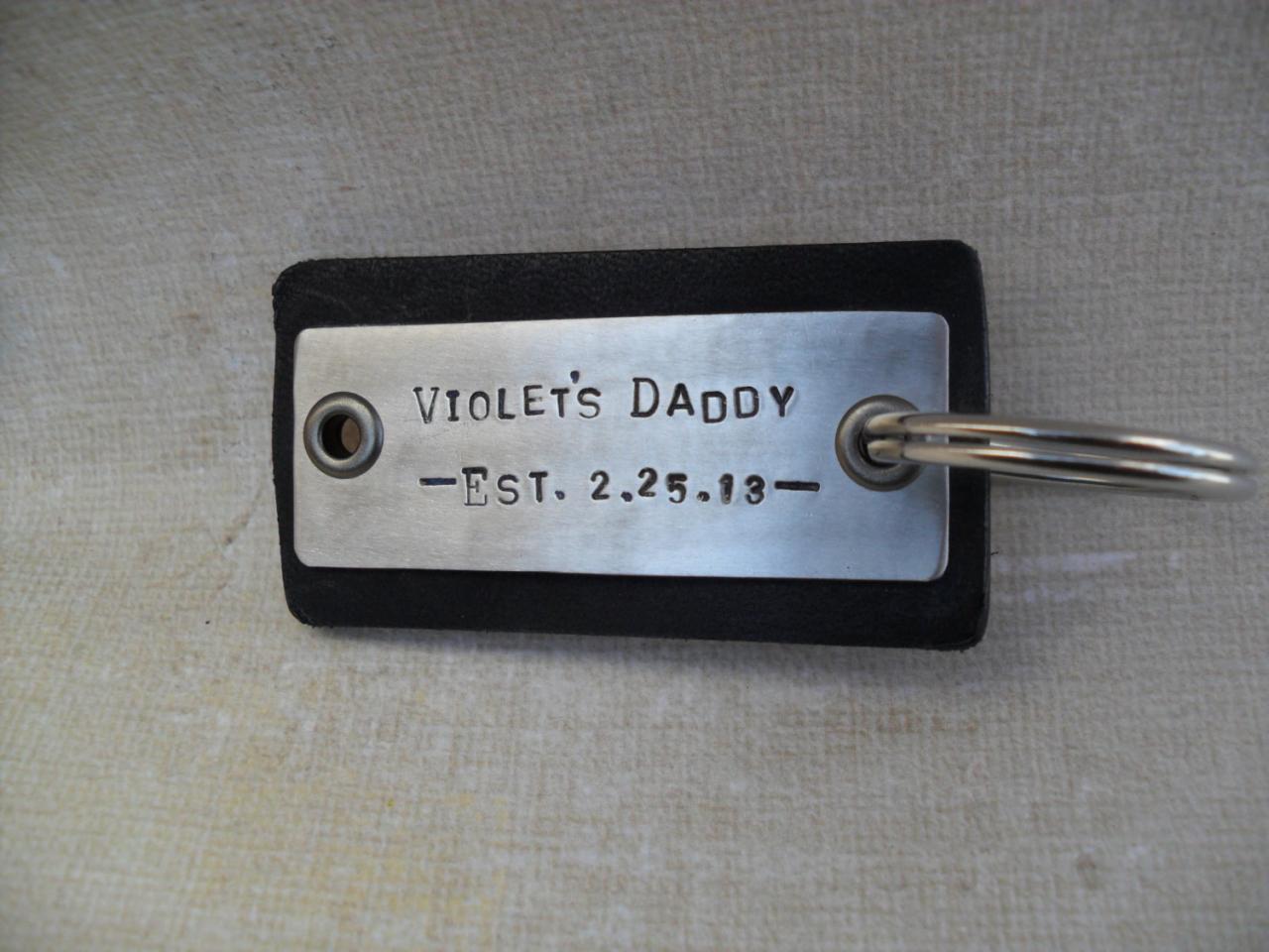 Personalized Men's Keychain Custom Dad Gift Daddy Keychain