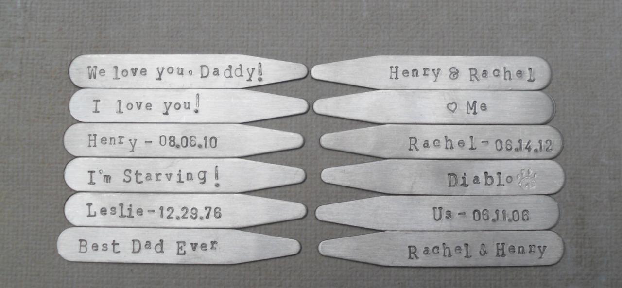 8 Collar Stay Sets Custom Groomsmen Gifts 8 Collar Stay Sets Personalized And Gift Wrapped Stainless Steel Collar Stays